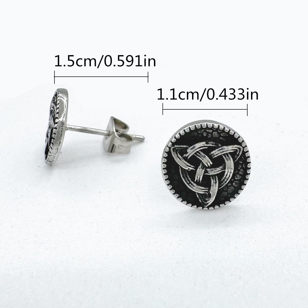 Celtic Knot Studs Earrrings 316L Stainless Steel Biker Band Party Man Earrings