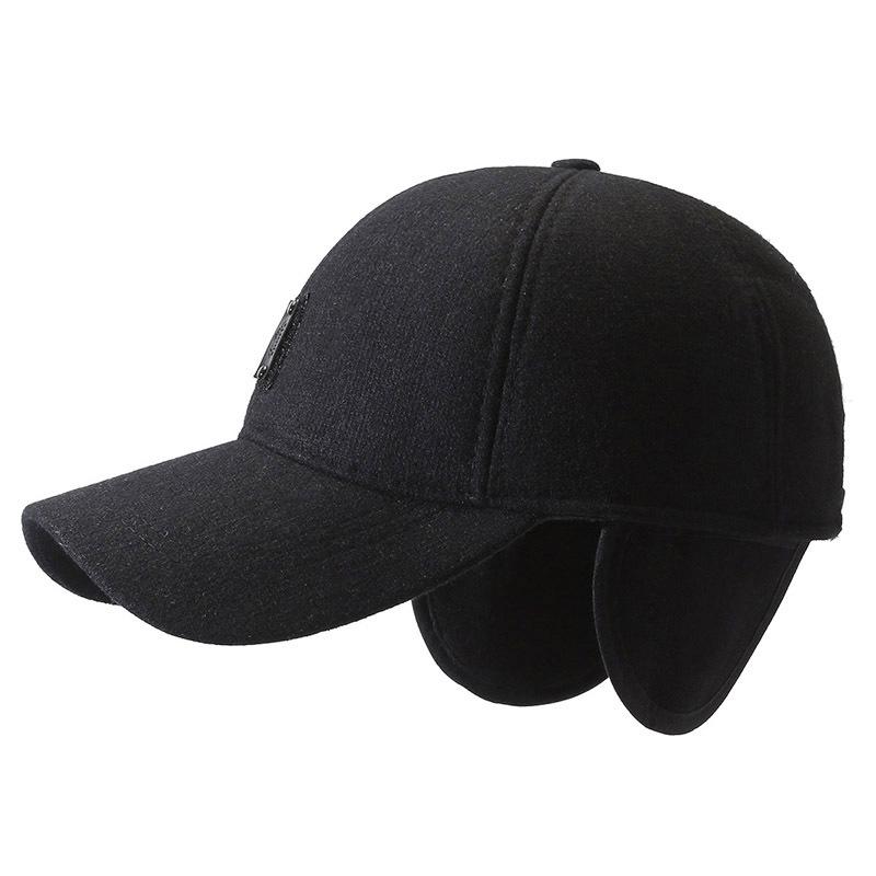 Autumn Winter Middle-Aged Baseball Cap Men's Cotton Cap Thick Ear Protection Cap Peak Cap