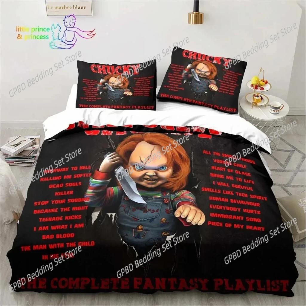 Horror Movie Chucky Bedding Set For Bedroom Soft Modern Bedspreads Comefortable Kids Duvet Cover Quilt Cover And Pillowcase