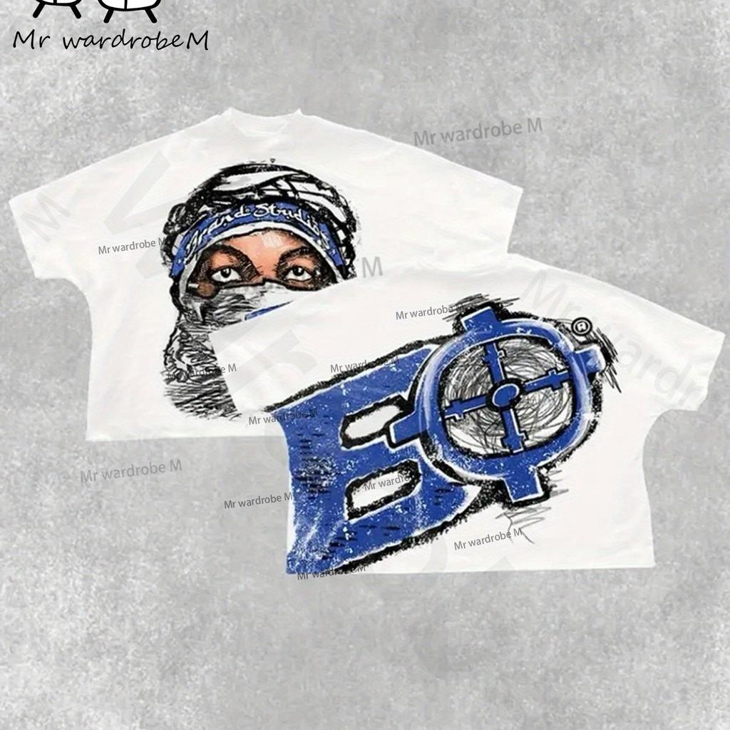 Y2K Style Printed Men's T-shirt 100% Cotton Fabric Summer Street Style Short Sleeve Women Cool Design Retro Summer