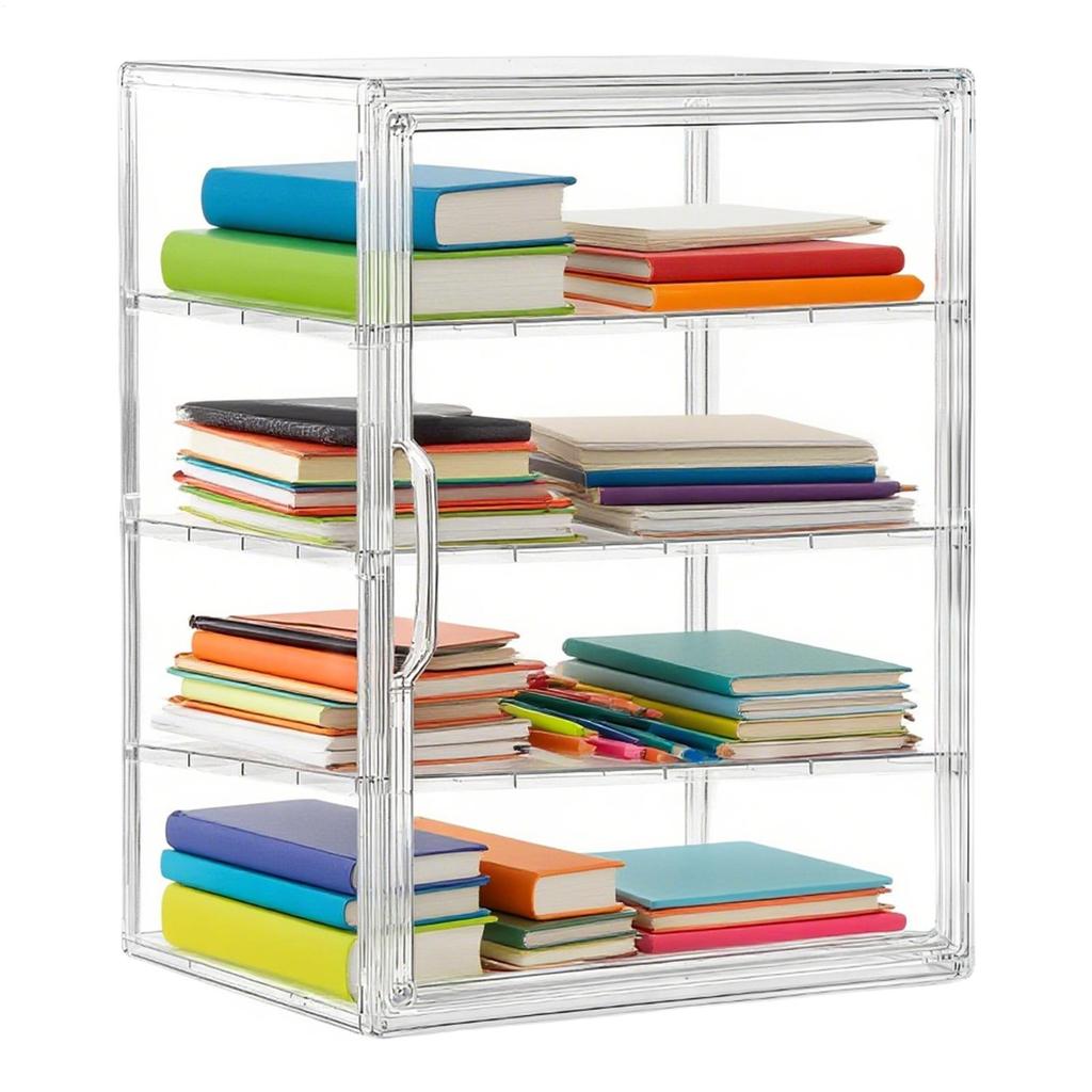 Bread Box 4-Tier Dessert Display Case Bread Box Acrylic Storage Organizer Holder Kitchen Airtight Acrylic Food Storage Organizer