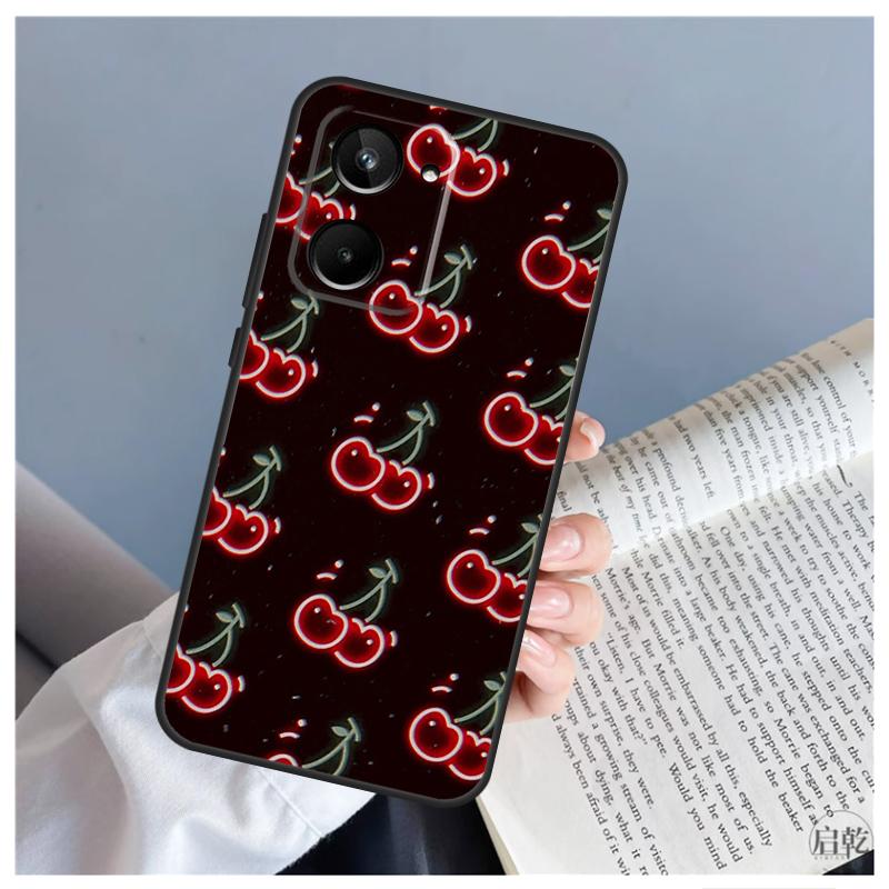 Cherry Pattern Case For Realme 12 11 10 9 Pro Plus GT5 GT Neo5 C21Y C25s C30 C31 C33 C35 C51 C53 C55 C67