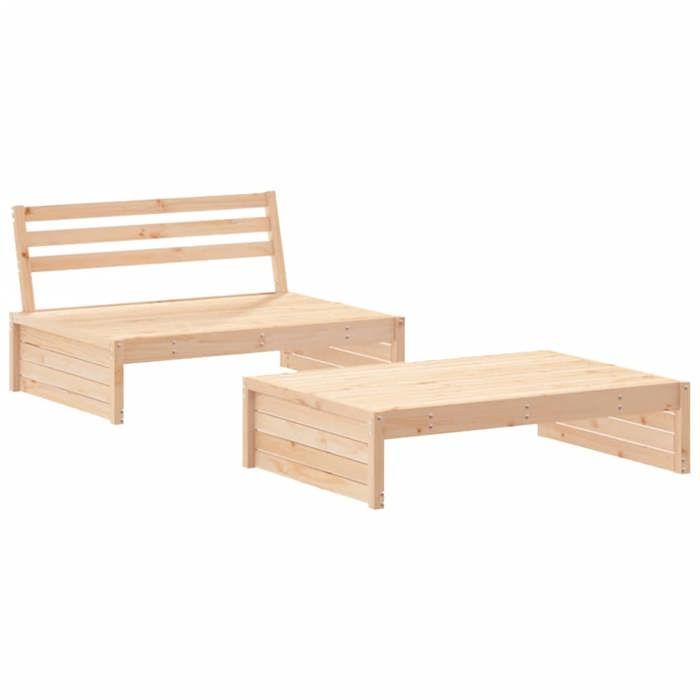 VidaXL Salon de Jardin avec Coussins 2 pcs, Canapé avec Dossier, Ensemble de Meubles avec Table Basse Patio Terrasse, 3186130