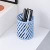 Pen Holder Nordic Style Electroplated Matte Finish Large Capacity Desk Organizer with Rubber Base Office Accessories