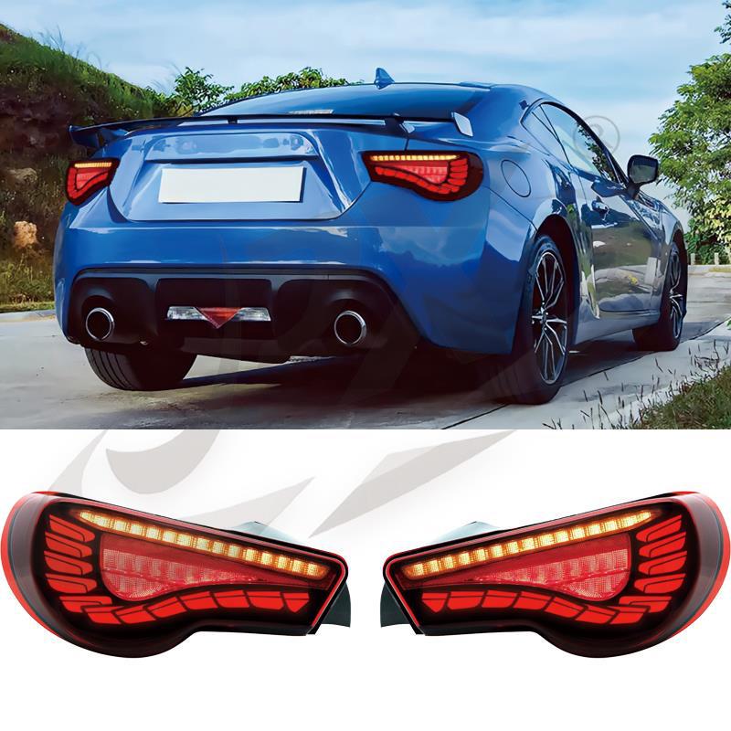Compatible Taillight Assembly for Toyota 86/Subaru BRZ: LED Daytime Running Lights, Flowing Turn Signals, Dragon/Fish Scale Design