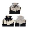 Ruff Collar Ruffled Organza Renaissance Sheer Lapel Collar for Shirt Blouse Decorative Spread False Collar