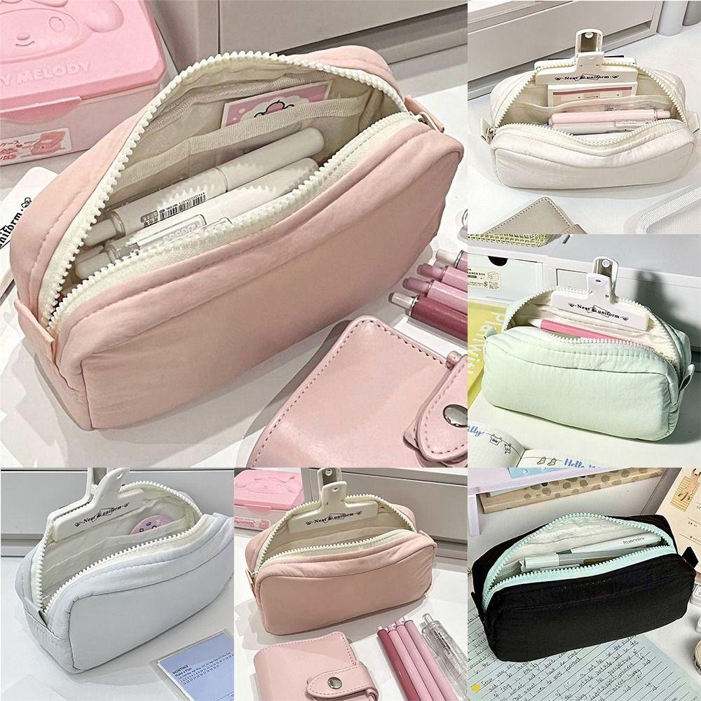 Large Capacity Pen Bag Zipper Design Stationery Organizer New Pencil Case  Students