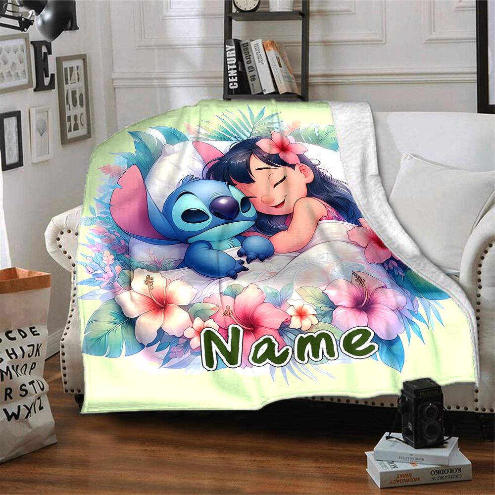 Custom Name Lilo Stitch Dreamscape blanket for Couch & Bed, Plush Cozy Fuzzy Blanket Super Soft & Warm Blankets for Fall and Winter. 0908408