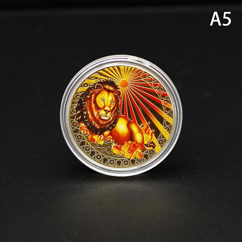 Zwölf Sternbilder Gedenkmedaille Münze Dekoration Farbig Sammlerstück Dekorative Münzen Souvenir Geschenk