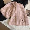 Retro Floral Embroidery Scarf - Women's Warm Knit Neck Gaiter for Autumn/Winter