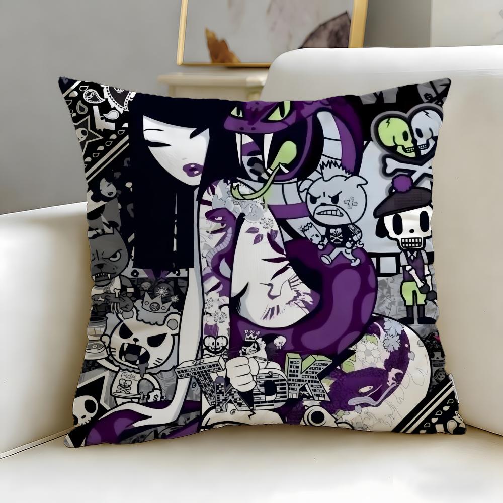 Popular Fashion Brand Tokidoki Cushion Cover Soft  EasyWash Pillow Case  Versatile for Couch Bed Travel and Office