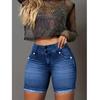 Pantaloncini Casual Doppi Bottoni Elasticizzati in Denim da Donna Europei e Americani