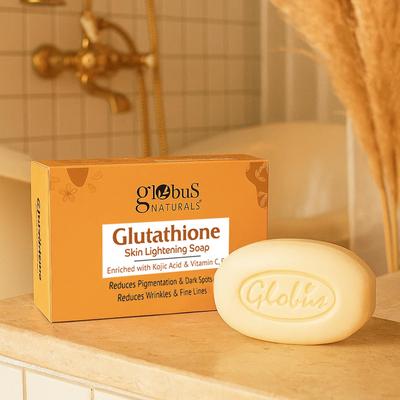 Sapone Globus Naturals al Glutatione Arricchito con Acido Cogico, Vitamine C & E, Per Pigmentazione & Danni Solari | Sapone per Uomini & Donne | Adatto a Tutti T