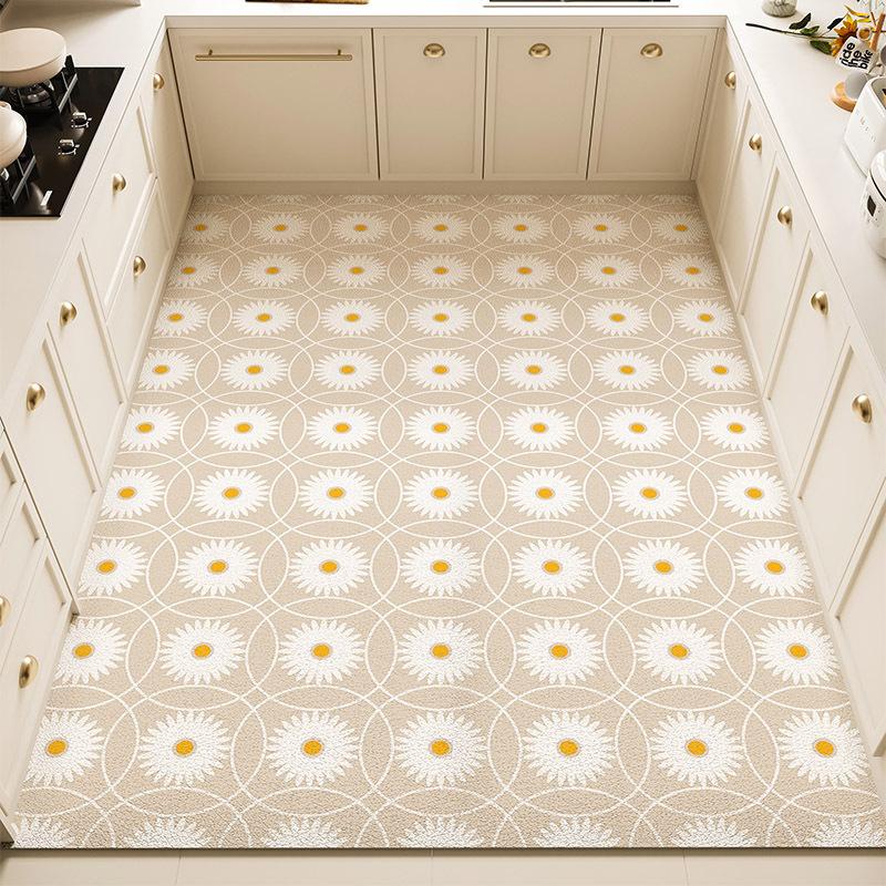 Fresh Kitchen Mat - Waterproof, Oil-Resistant, Non-Slip PVC Leather Area Rug, Easy-Clean and Cuttable Floor Mat for Home Use