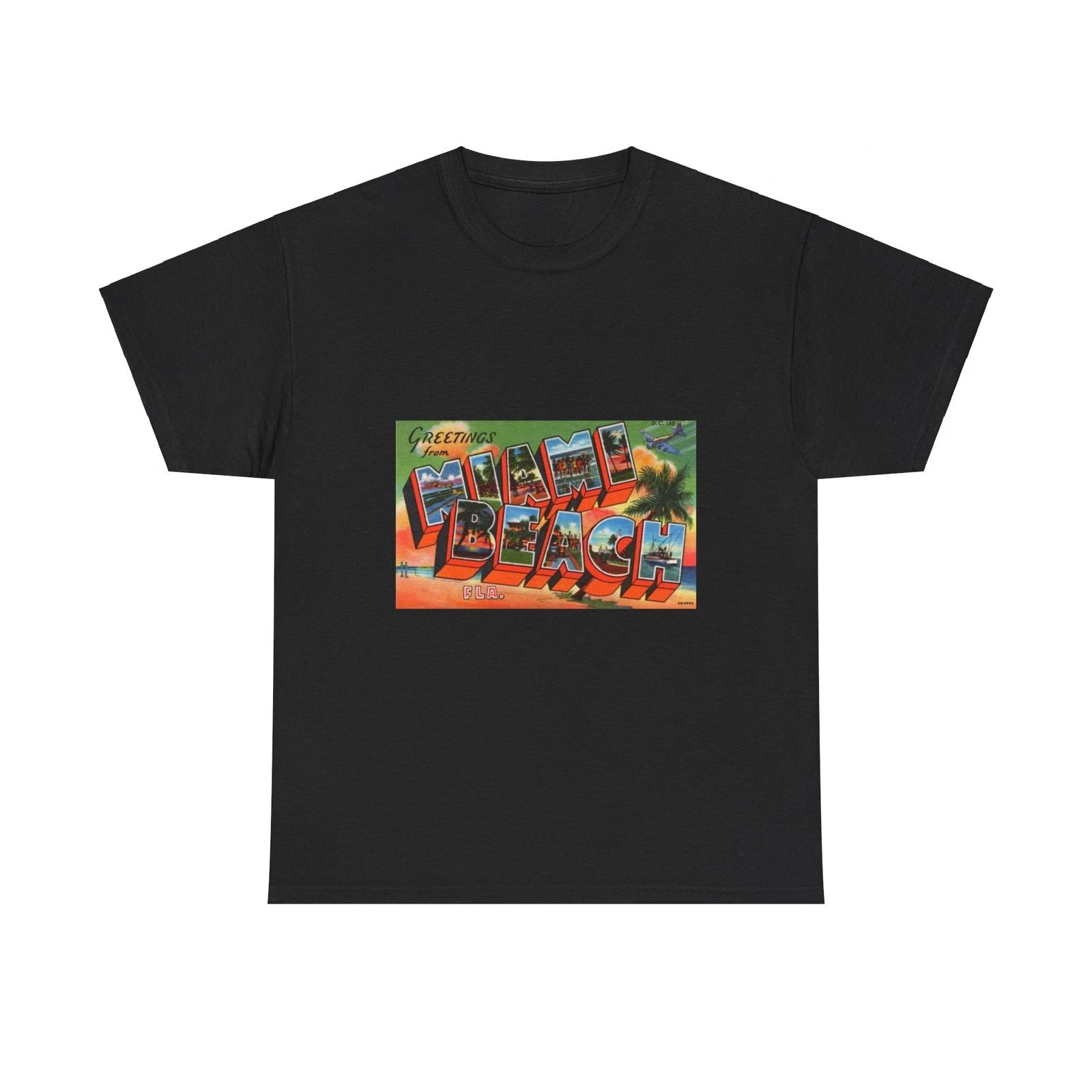 Greetings from Miami Beach Fla (Greeting Postcards) T shirt S