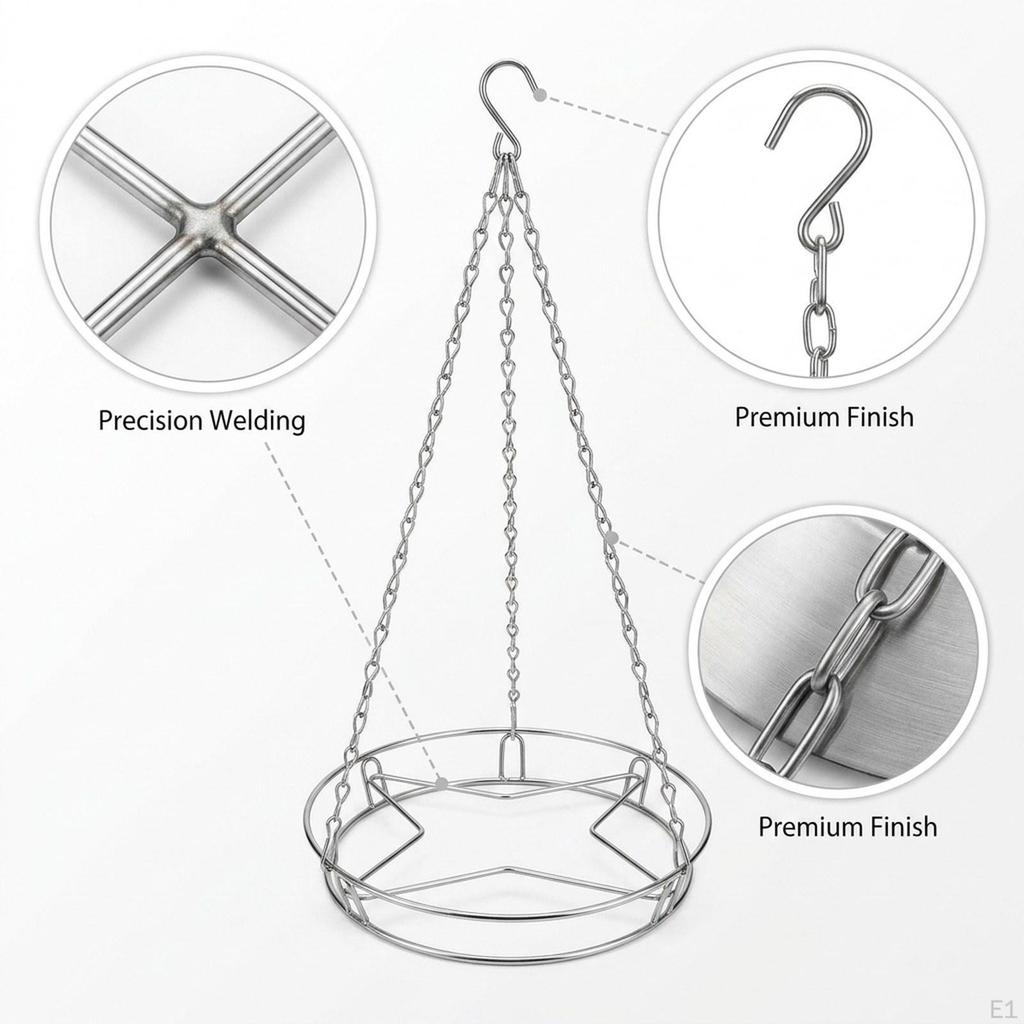 Adjustable Planter Insert for Pot Large Tall Pots Plant Riser with Chains Hooks Filler