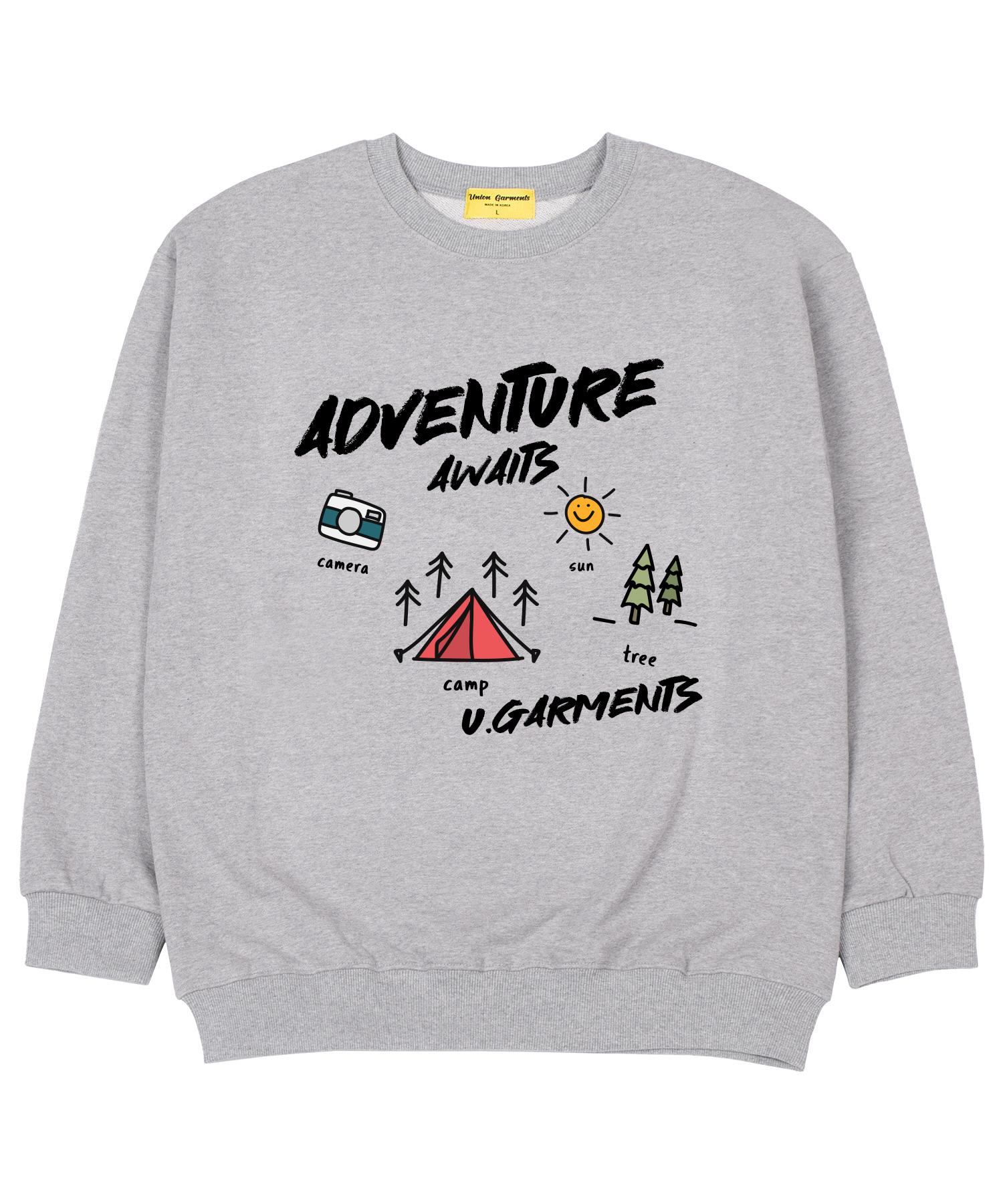 Union Garments Ждет Кемпинг Французский Терри Оверсайз Толстовка Серая Xxl