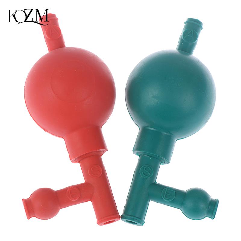 1pc Rubber Suction Bulb Lab Rubber Suction Bulb Safe Pressure Quantitative Pipette Filler with 3 Valves green