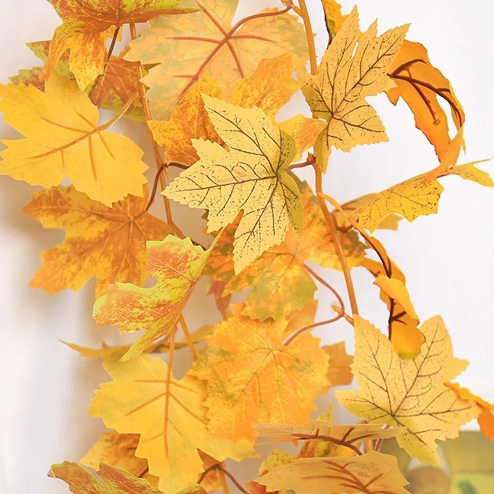 1.7m Red Autumn Maple Leaves Creative Fake Autumn Vines Artificial Maple Garland  Halloween Decor