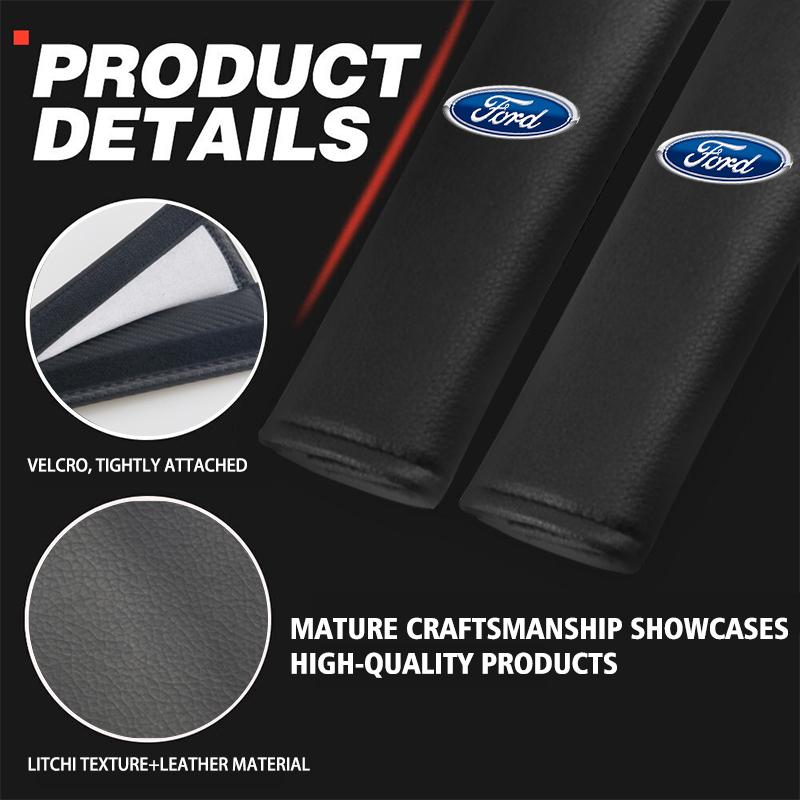 For Ford Car Safety Belt Shoulder Cover Carbon Fiber Texture Comfort Cushion Mk2 Mk3 Ranger Mondeo Mk4 S-MAX Kuga Mustang Fusion