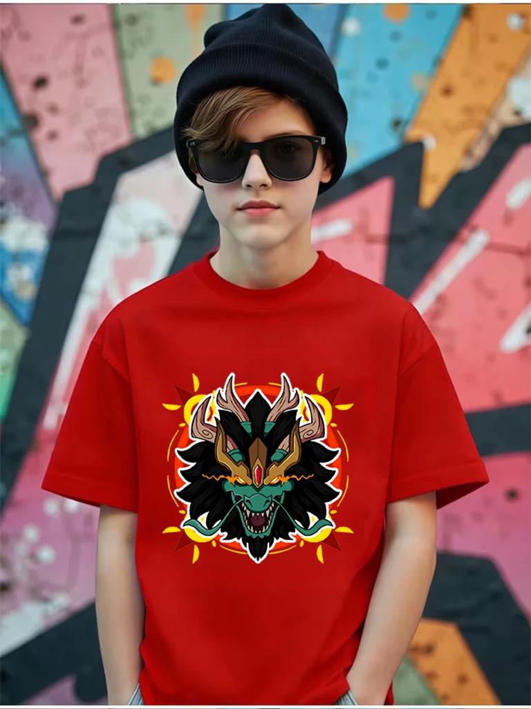 Happy Fruit Box Kids Short Sleeve T Shirt Summer Cute Cartoon Crewneck Boys Girls Age 3-14