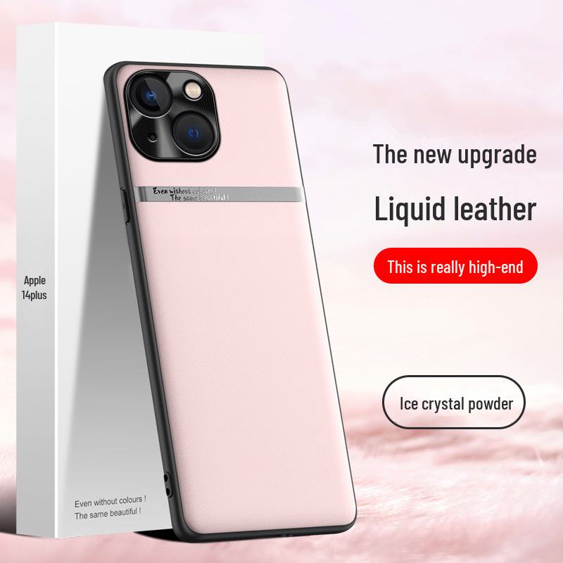 Apple 14plus Liquid Leather Phone Case: Anti-Fall & Anti-Fouling Protective Cover, One-Piece Design