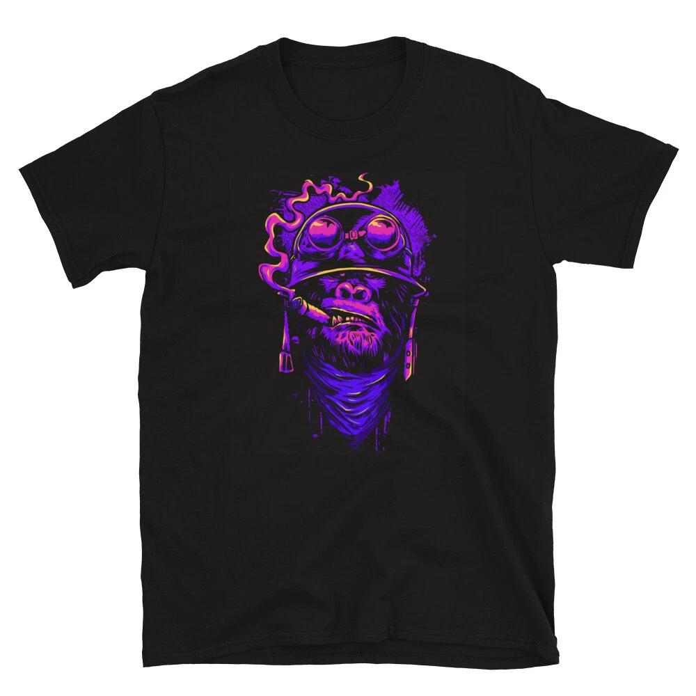 Gorilla Smoking Cigar For Cigar Smokers Cool T-Shirt L