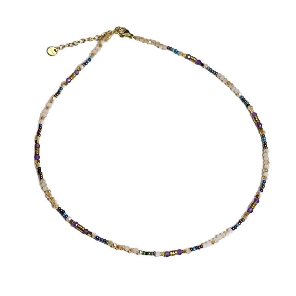 Maillard Style Luxury Natural Stone Beaded Necklace: Retro Elegant, Fashionable, Versatile Choker