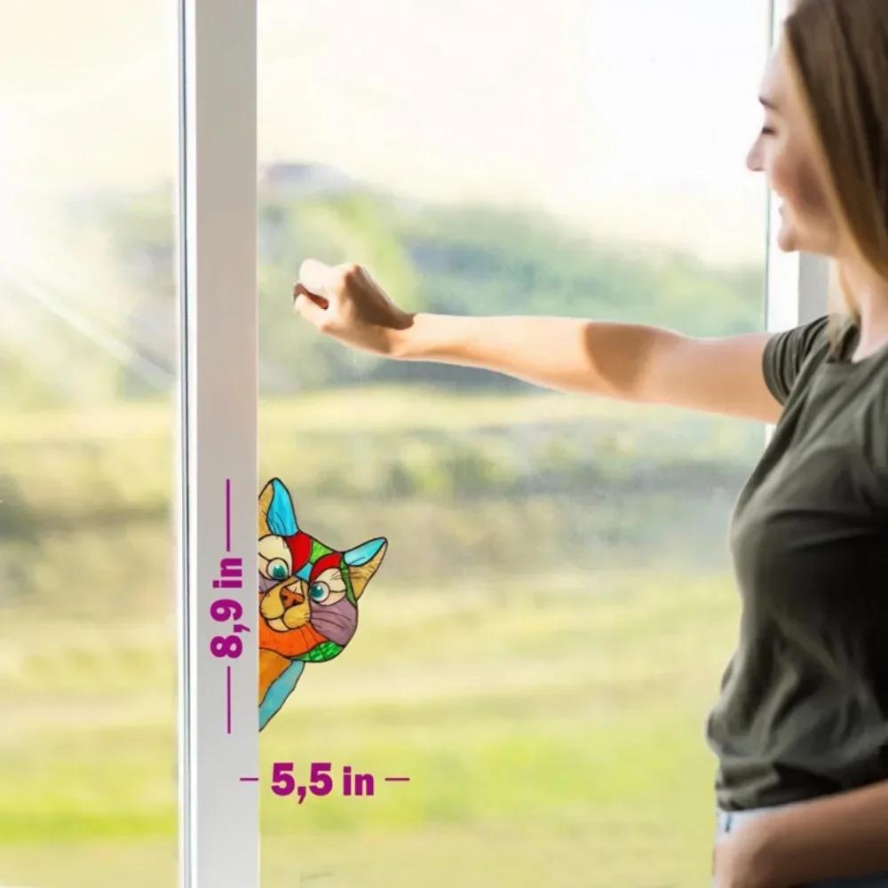 1 pezzo di animali domestici per gatti e cani, adesivi per porte e finestre, adesivi per decorazioni in vetro per auto, decorazioni per feste