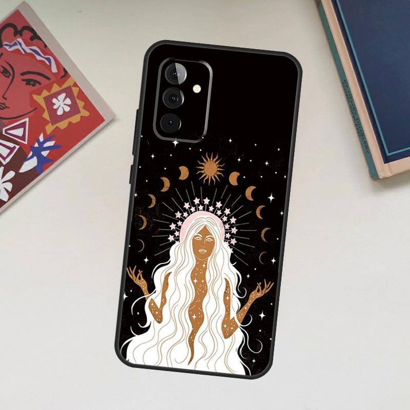 Crescent Moon Tarot Stars Sun Case For Samsung Galaxy A34 A54 A14 A24 A53 A33 A13 A52 A32 A22 A12 A71 A51 A15 A25 Coque