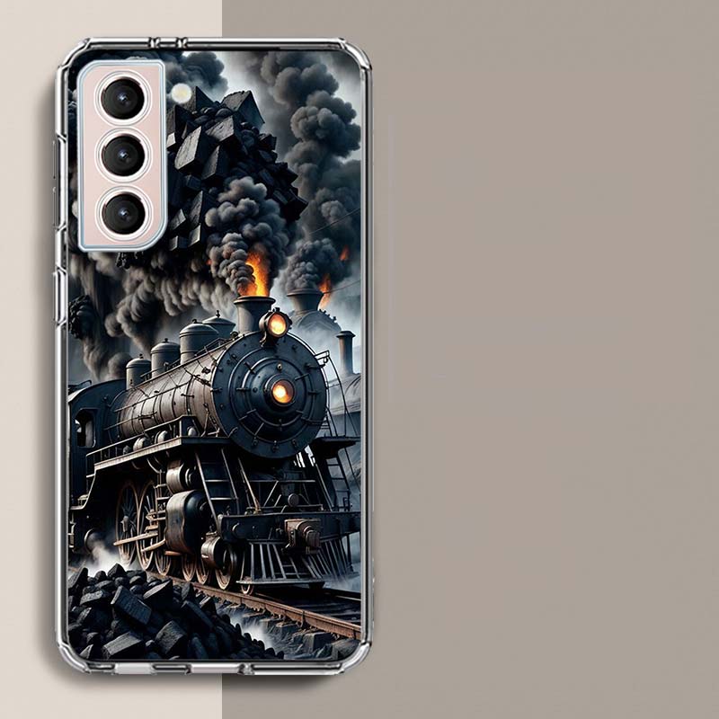 

Steam Train Phone Case For Samsung S25+ Edge Galaxy S24 FE S23 Ultra Capa Shell S22+ S21 Plus S20 FE Cover Silicone Soft TPU Coq Samsung S25