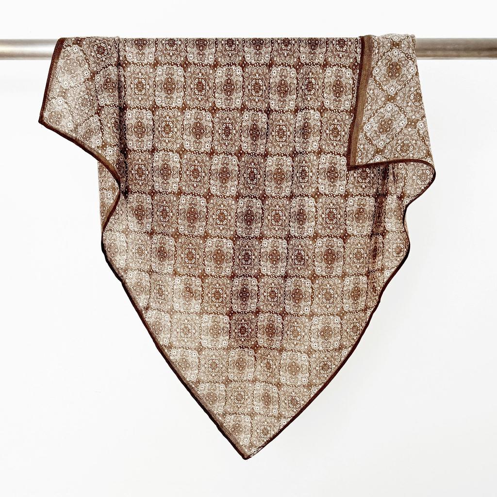 Ethnic Style Retro Checkered Printed Square Scarves Cross-border Fashionable Women's Design Clothing Matching 70 Wholesale