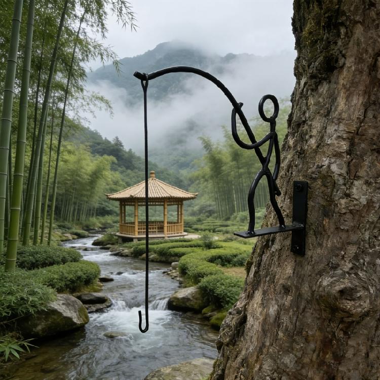 Elegant Fisherman Inspires Wall Mounted Plant Holder Metal Flowerpot Hanger For Indoor Outdoor Use