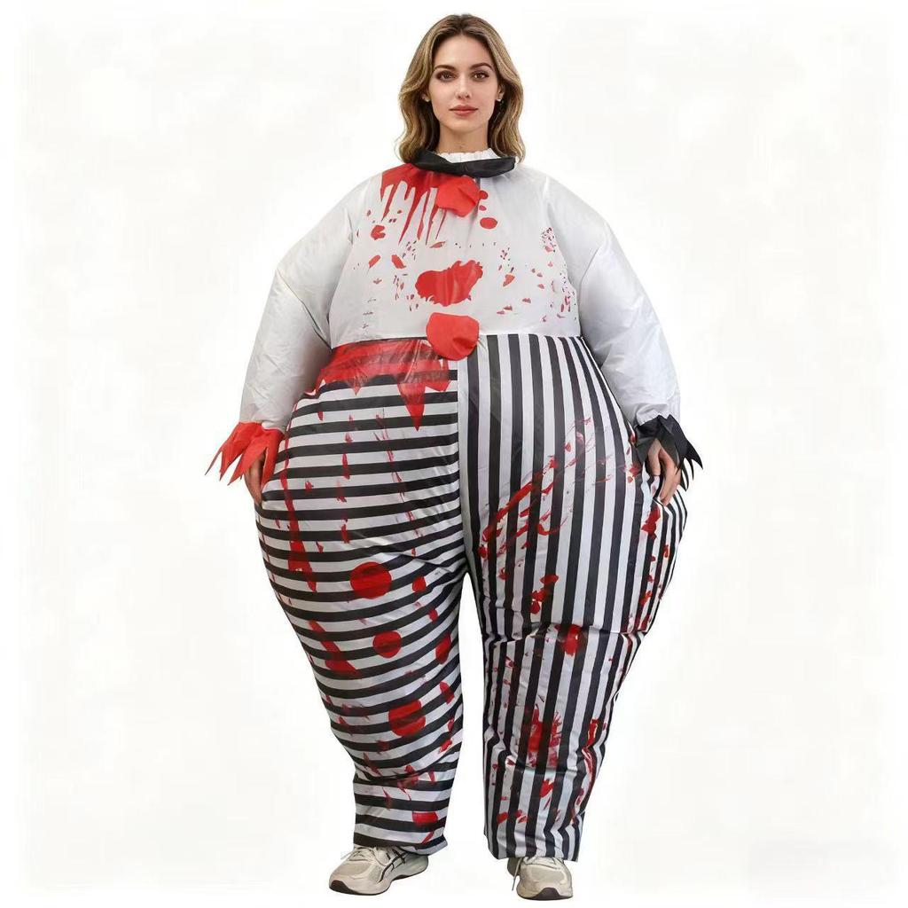 Halloween & Christmas Inflatable Evil Clown Costume - Quirky and Funny Doll Prop Suit