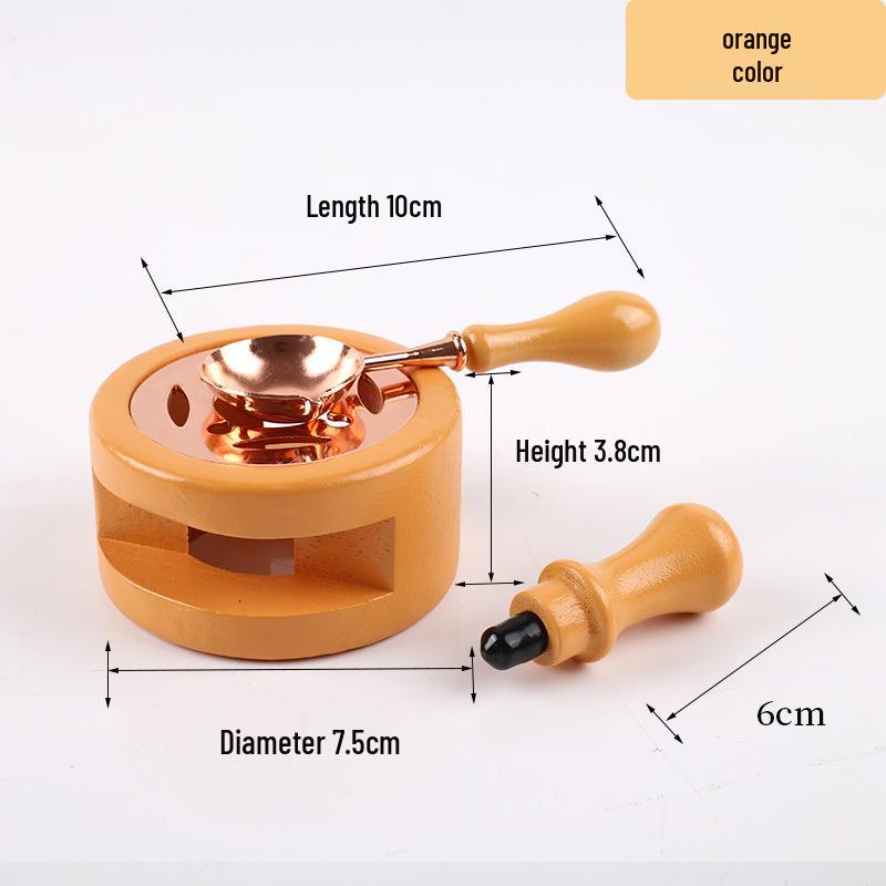 Wooden Sealing Wax Melting Furnace Set with Wax Pellets for Journals and Seals