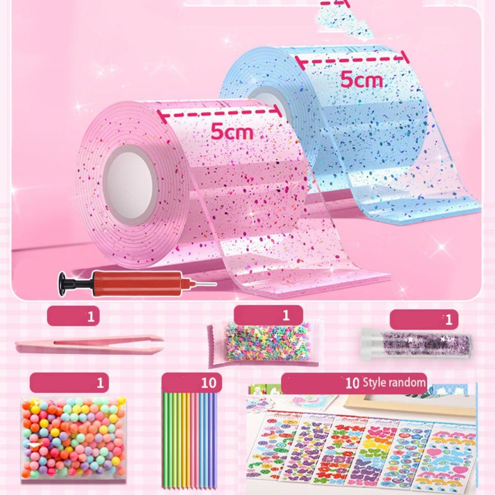 Transparent Blowing Bubble Full Set Reusable Nano Tape Crafts Nano Tape Toys School Supplies