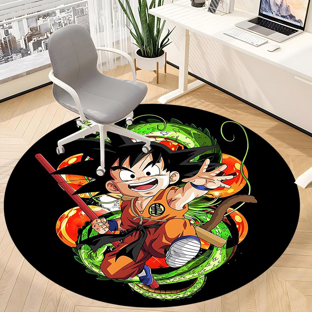 1pc Dragon Ball Z Goku Office Round Area Rug, Indoor Mat Suitable For Office,Bedroom Living Room Home Decor, Room Deco a0926163
