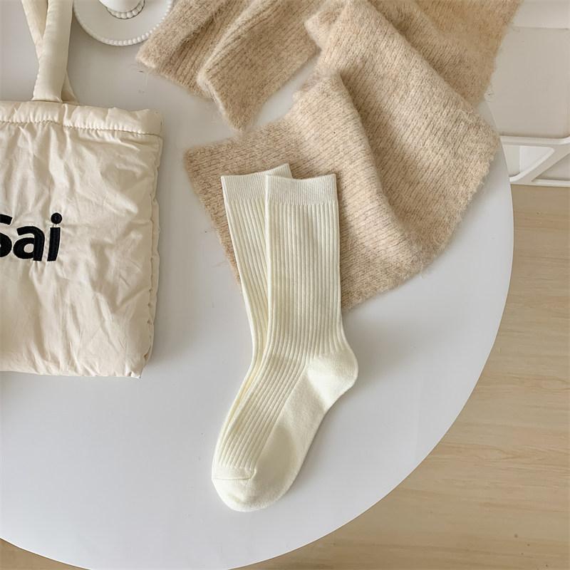 Men'S Cotton Socks, Sweat-Absorbing And Breathable Men'S Socks, Business Casual Versatile Solid Color Short Socks, Medium Tube Socks.