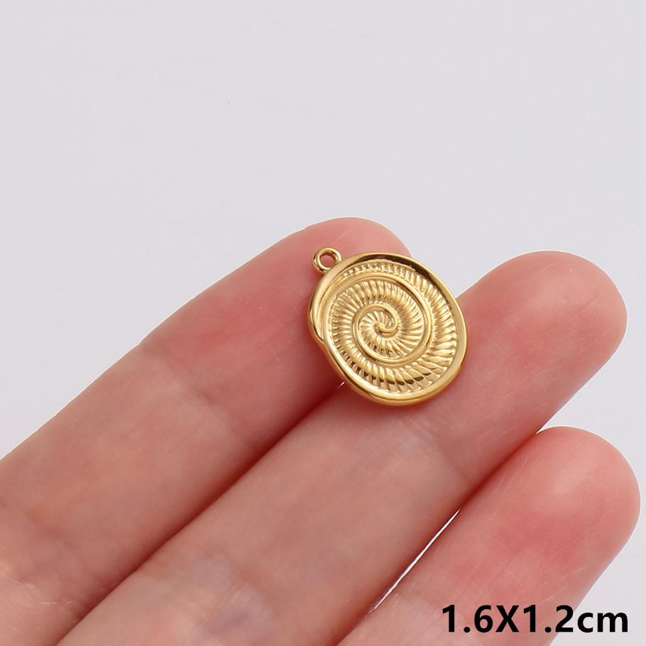 5pcs/Lot Gold Color Exquisite Sea Animal Charm Shell Tortoise Stainless Steel Pendants For Jewelry Making Supplies Beach Pendant