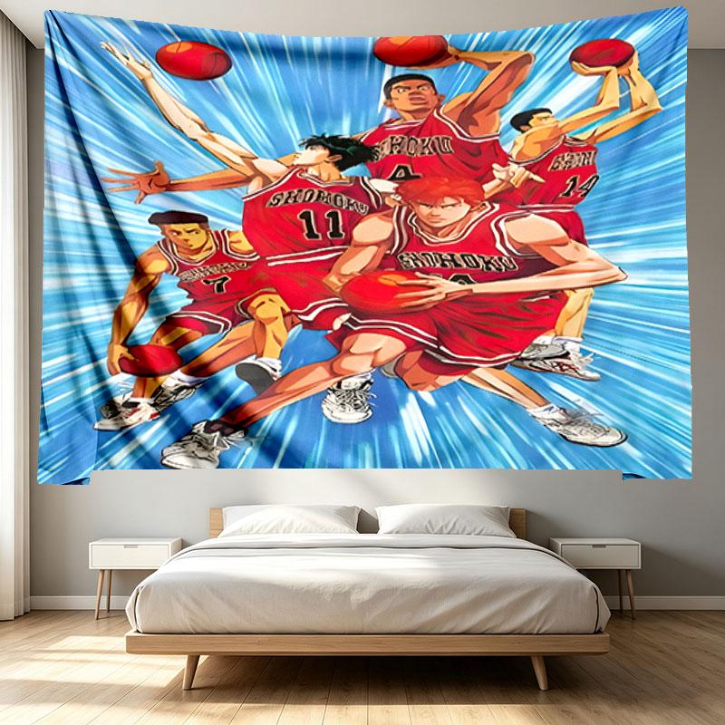 SLAM DUNK Print Tapestry - Portable Wall Decor Cloth, for Home, Dorm, Travel, Bedroom, Living Room - Ideal Birthday Housewarming Gift