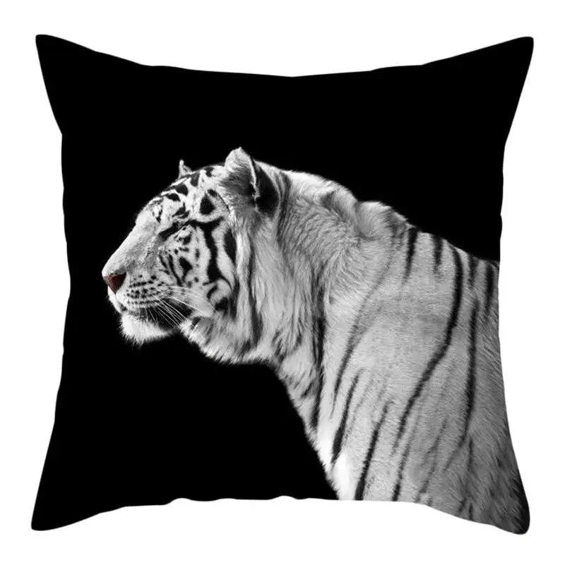 Tiger Lion Picture Pillow Case Animal Throw Cover For Home Bedroom Sofa Decorative Cushion