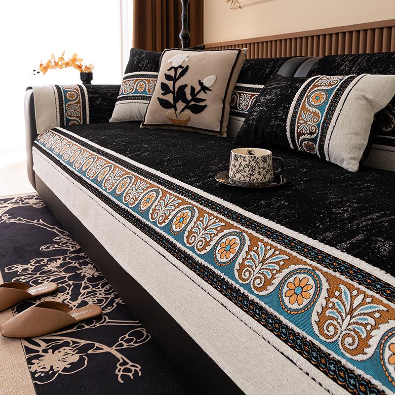 Sofa Cushion Universal In All Seasons Bohemian Chenille Sofa Seat Cushion Light Luxury High-End Non-Slip Sofa Cover