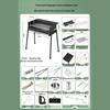 Stainless Steel Folding Portable Charcoal BBQ Grill and Utensils