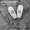 20PCS Mini Black Punk Style Alloy Cross Circle Nail Art Charm 3D Nail Decoration Jewelry Punk Design Nail DIY Accessories