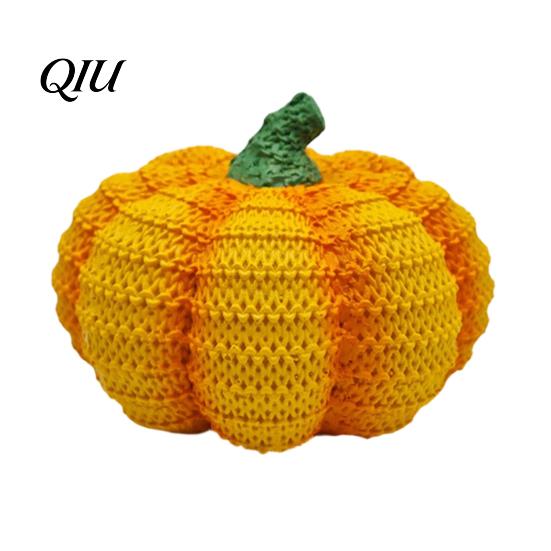 Indoor Fall Party Supplies Handmade Resin Pumpkin Figurine Halloween Decor, Simulated Knit Tabletop Statue, Ornaments Mini Holiday Ornament
