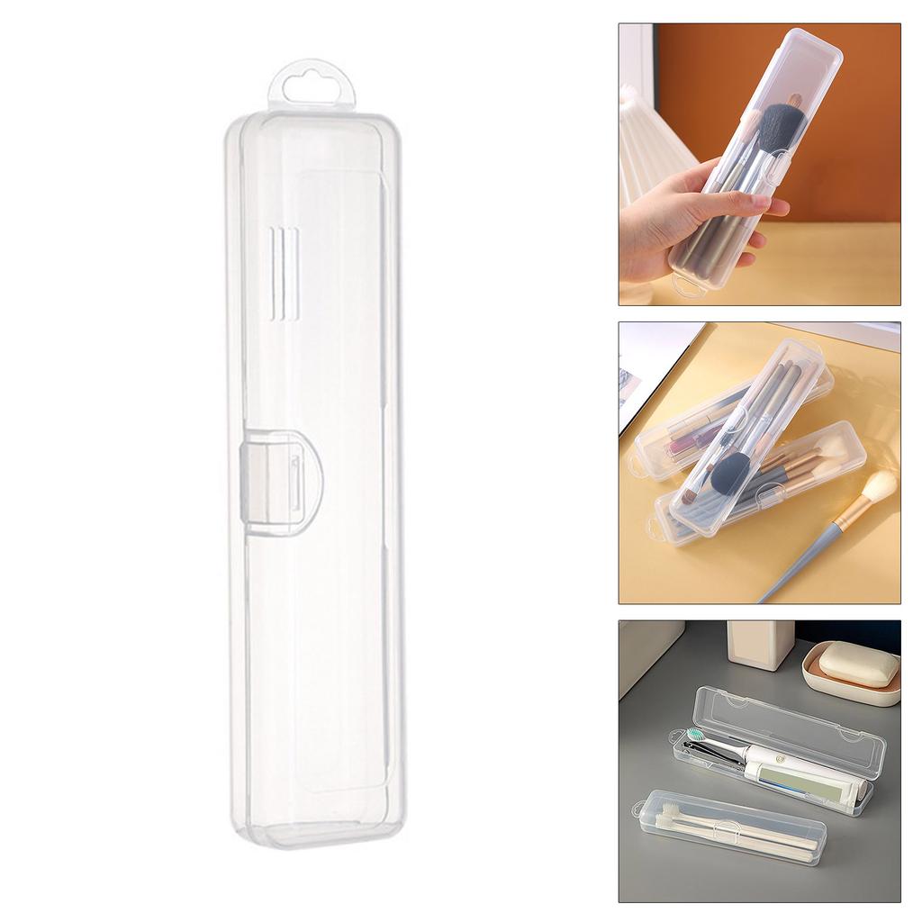 Multifunctional Travel Toothbrush Holder Clear Plastic Cosmetic Organizers Portable Storage Case for Bathroom Use