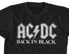 AC/DC Shirt, Back in Black Logo Tee, Classic Rock Band T-Shirt, Hard Rock Music Shirt