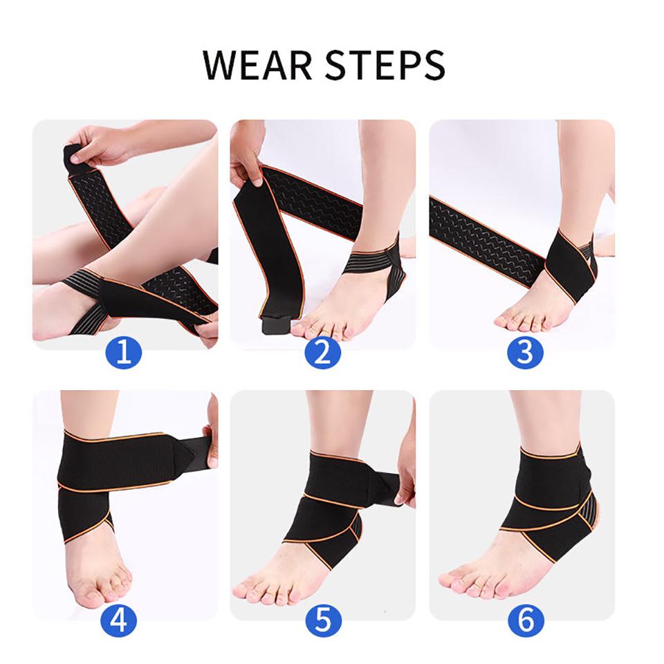 GTUBIKE 1PCS Professional Elastic Ankle Support Brace Sports Strain Wraps Bandages Weave Ankle Protector for Fitness Basketball
