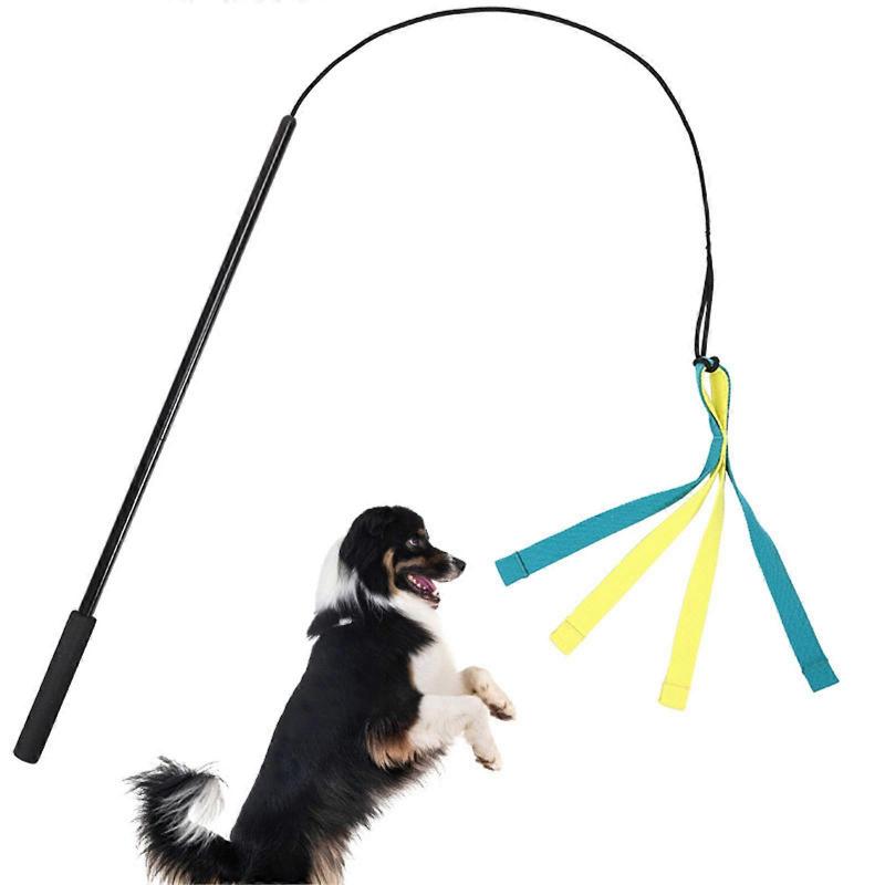 Dog Flirt Poles Toy Flirt Poles Chewing Training Toy for Dog Aggressive Chewer Teeth Clean Exercise Rope Interaction Toy Multicolor