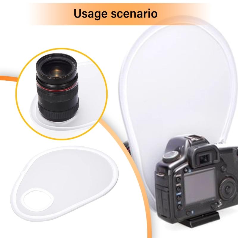Foldable Photography Flashes Lens Diffuser Reflector, 30cm White Soft Light Cloth Softbox for Natural Photography